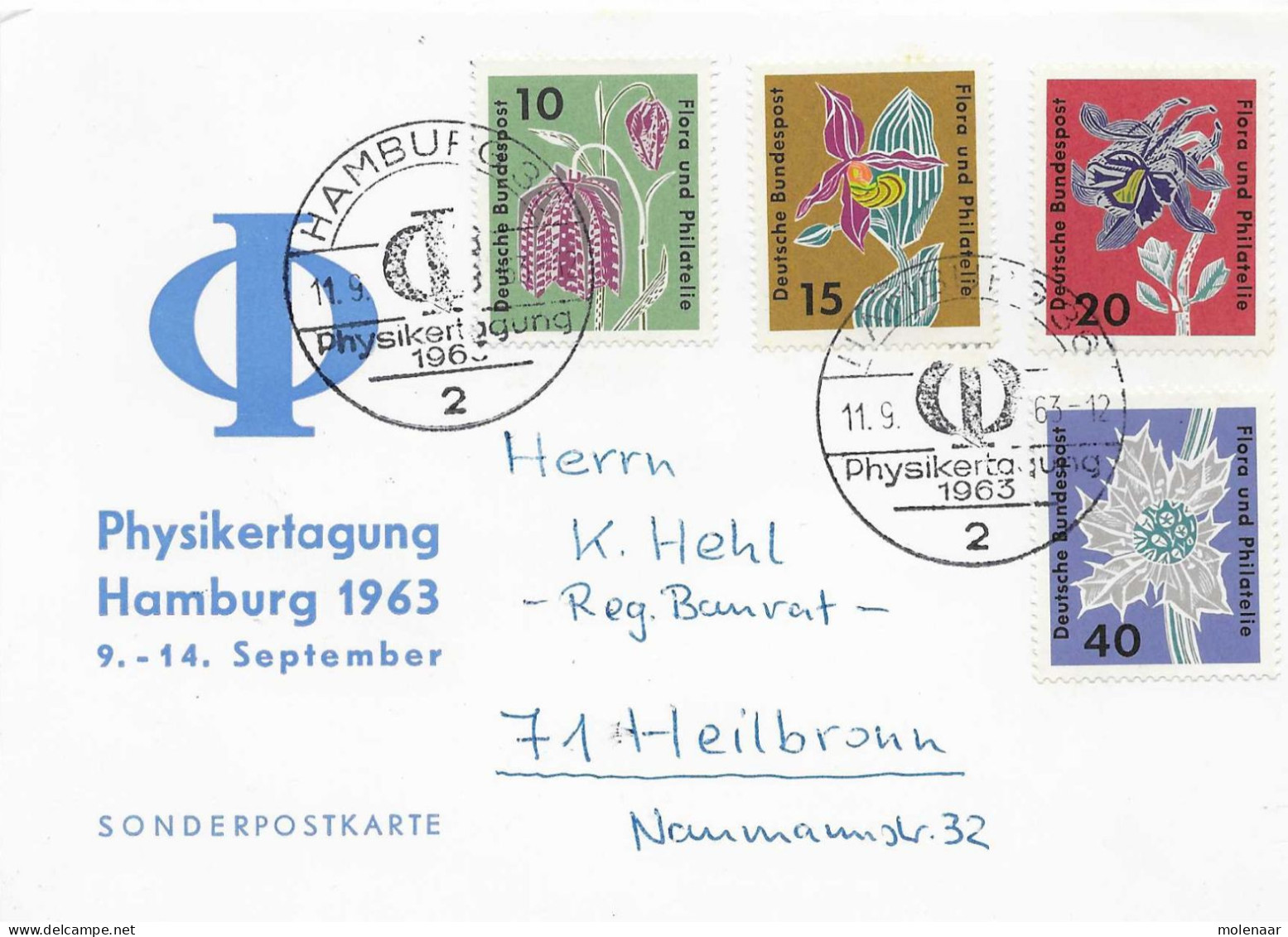 Postzegels > Europa > Duitsland > West-Duitsland > 1960-1969 >kaart Met No. 392-395 (17393) - Storia Postale