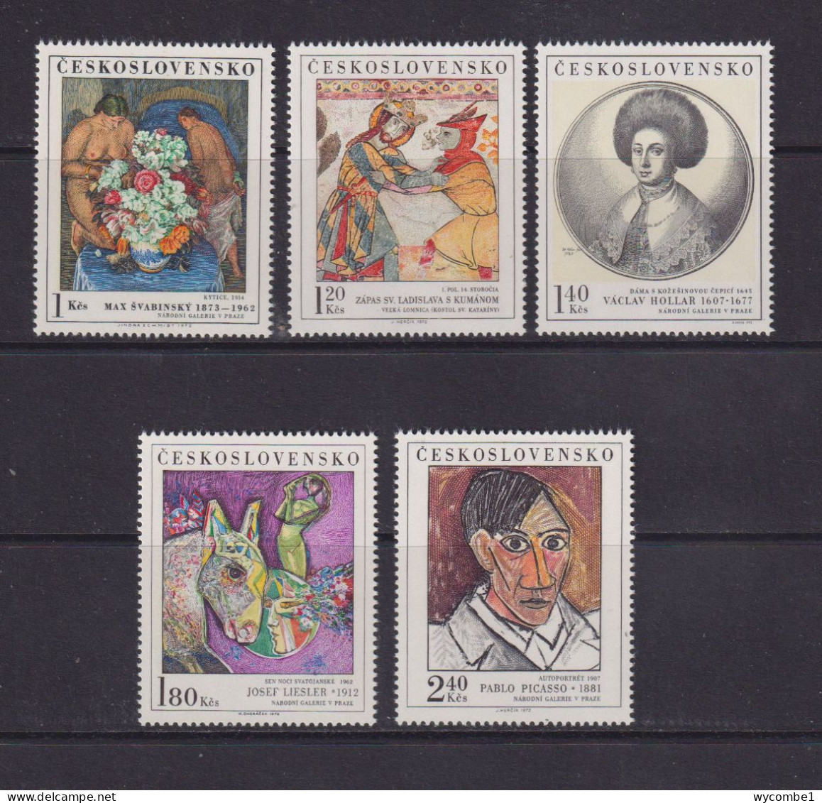 CZECHOSLOVAKIA  - 1972 Art Set Never Hinged Mint - Unused Stamps