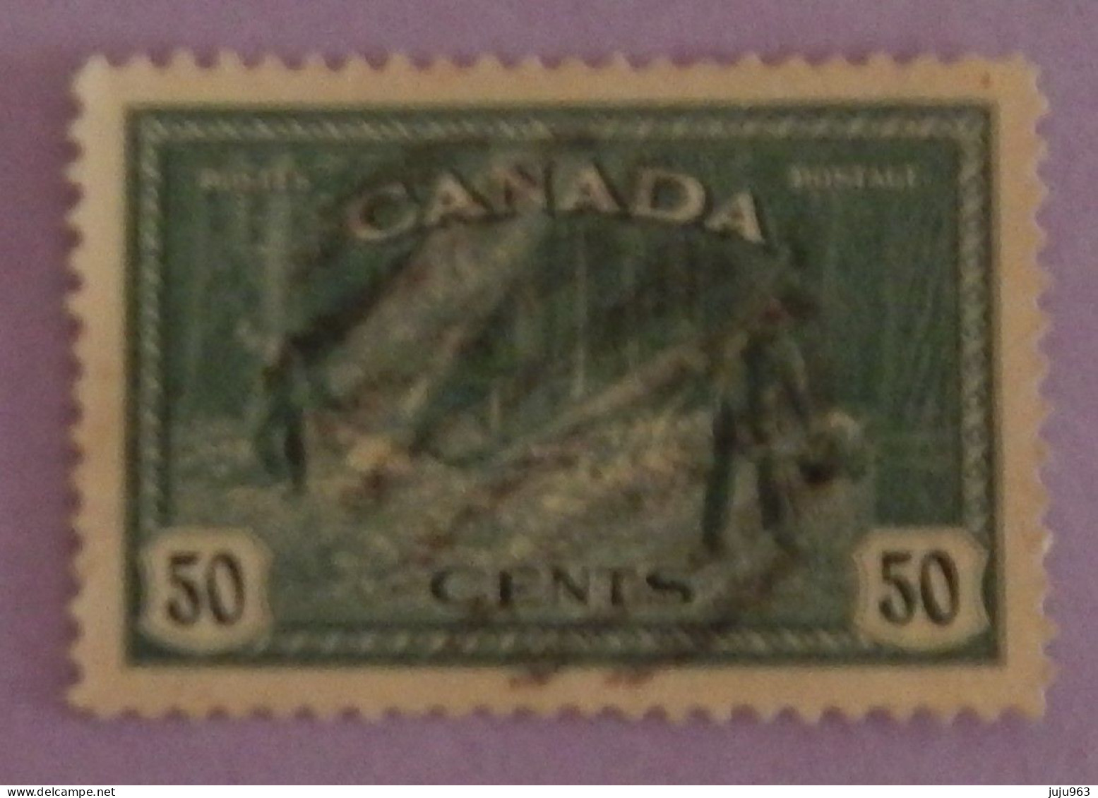 CANADA YT 223 OBLITERE "ABATTAGE D ARBRES EN COLOMBIE BRITANNIQUE" ANNÉE 1946 - Usados