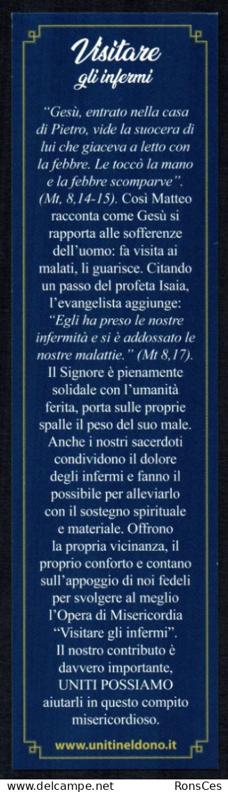 RELIGION - ITALIA  SEGNALIBRO / BOOKMARK UNITI NEL DONO - VISITARE GLI INFERMI - QUINTA OPERA MISERICORDIA CORPORALE - I - Marque-Pages