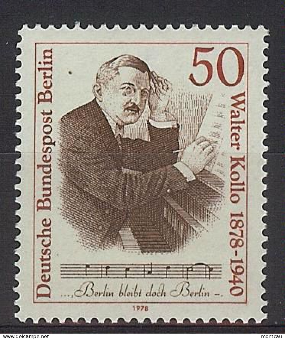 Berlín 1978. Walter Kollo M=561 Y=523  (**) - Unused Stamps