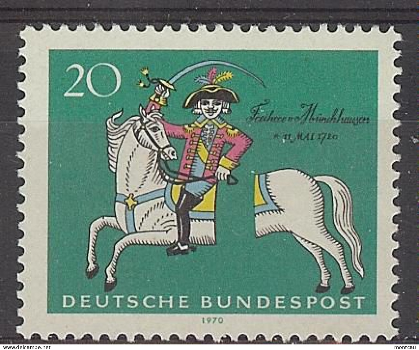 Germany 1970. Baron Munchhausen M=623 Y=485  (**) - Unused Stamps