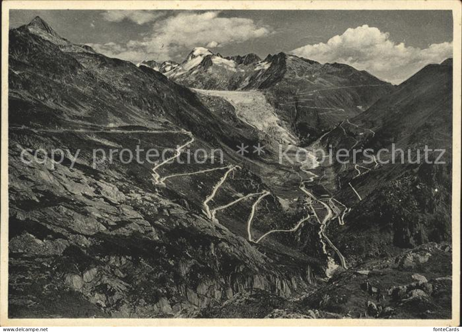11635443 Gletsch Furka Mit Rhonegletscher Und Grimselstrasse Alpenpass Rhone Rho - Other & Unclassified