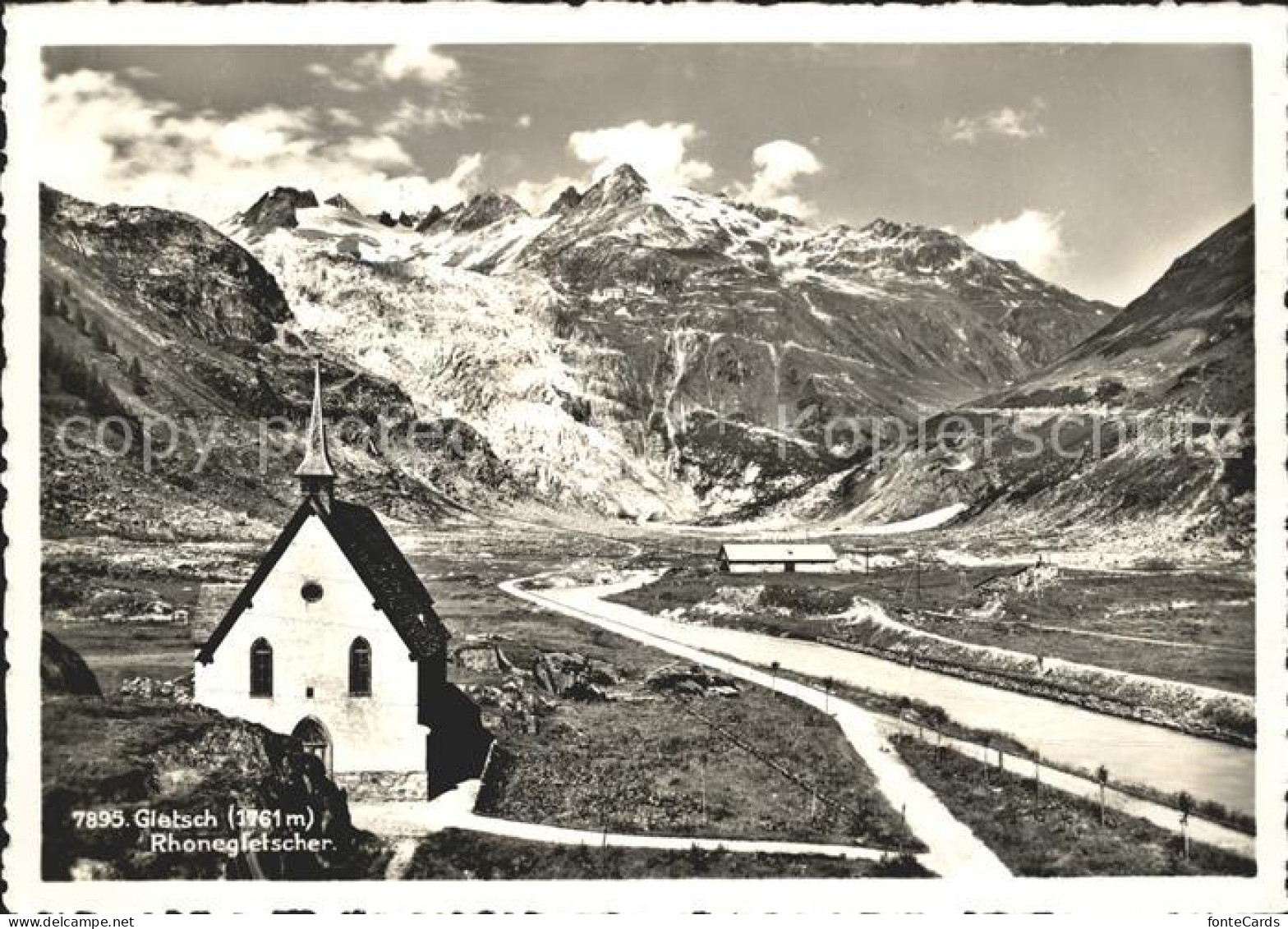 11635435 Gletsch Kirche Rhonegletscher Rhone Rhone - Andere & Zonder Classificatie