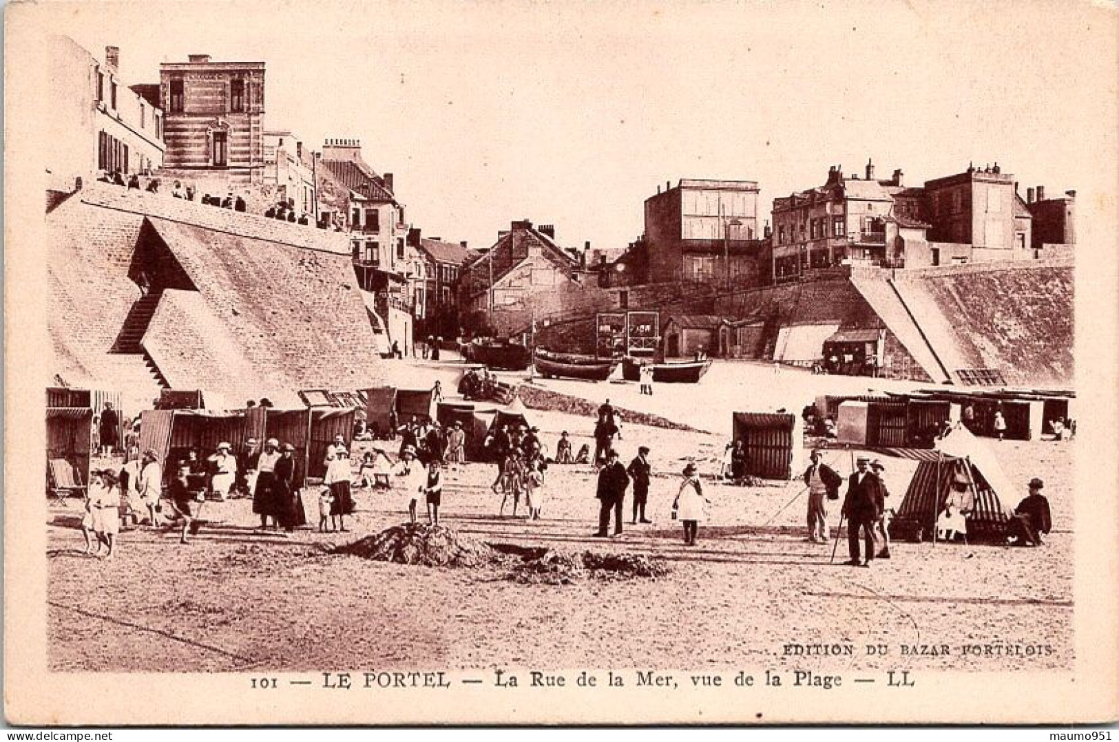 62 LE PORTEL - La Rue De La Mer . Vue De La Plage - Le Portel