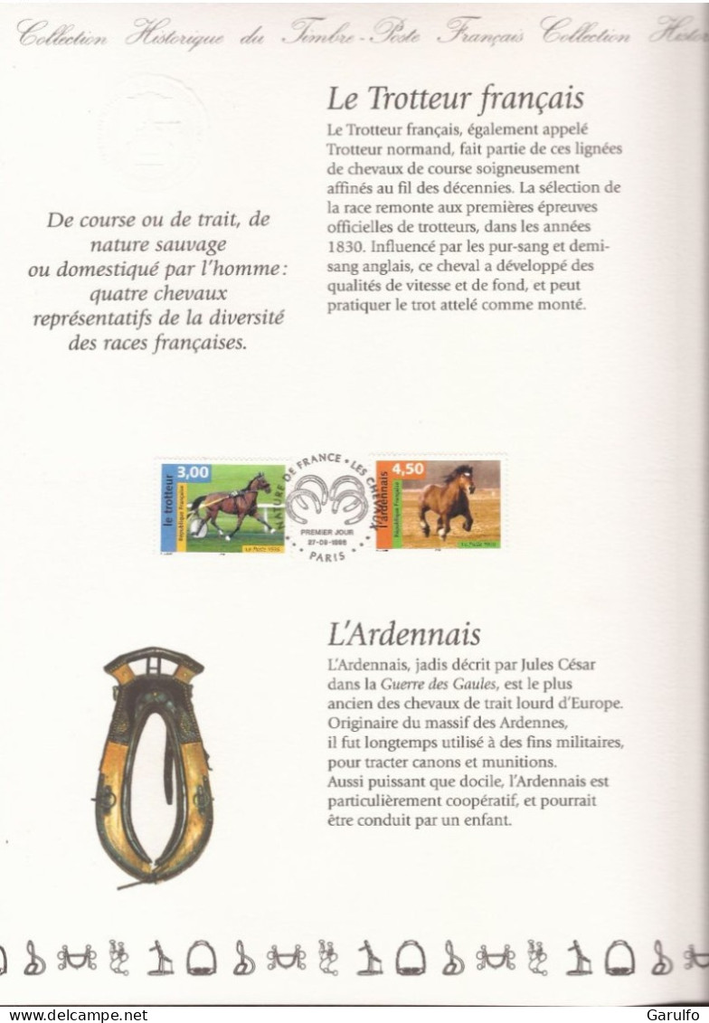 Document Officiel La Poste Oblitération 1er Jour  Les Chevaux - Nature De France - Documents Of Postal Services