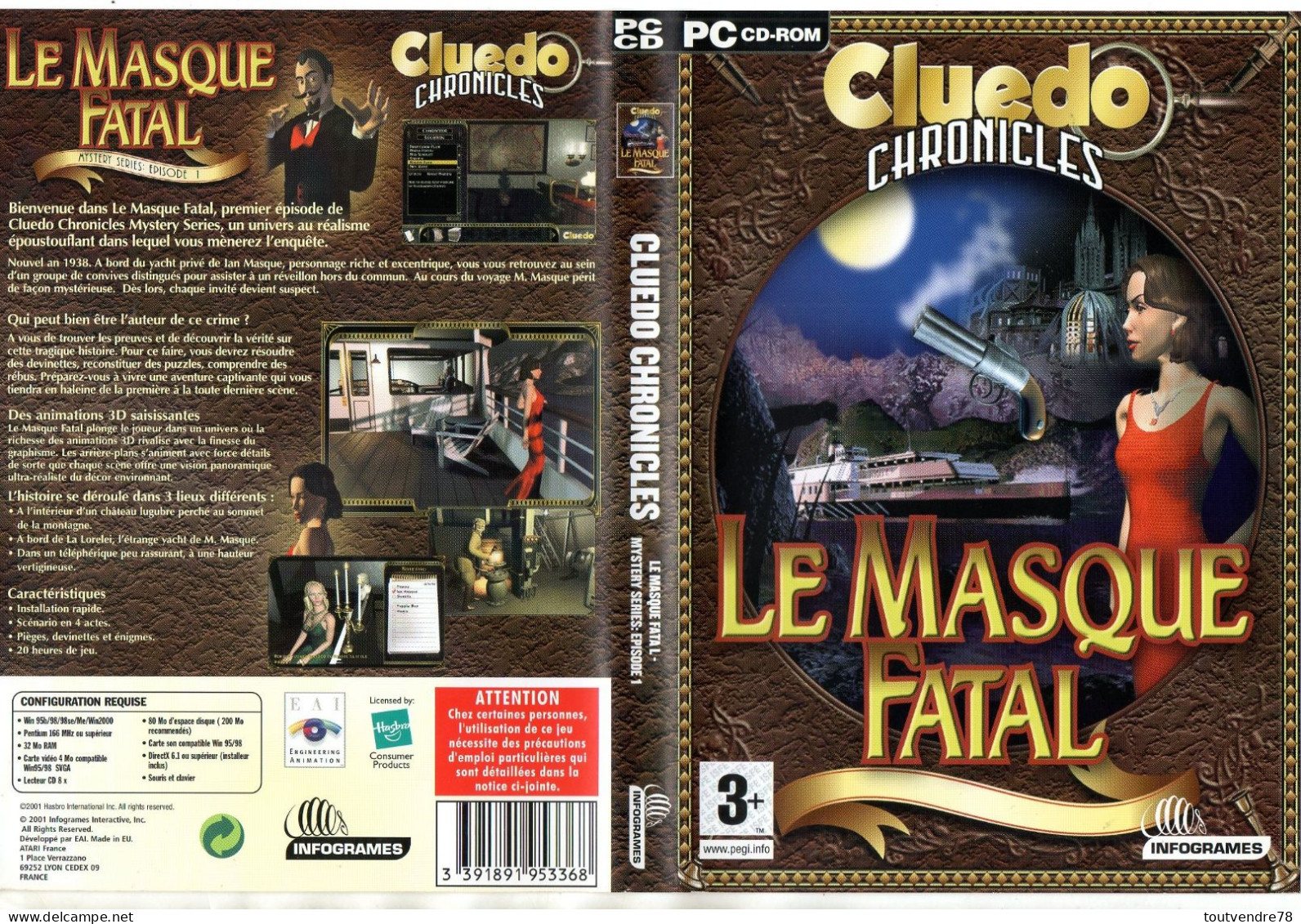 PC09 : Jeu PC "Cluedo – Le Masque Fatal" - Jeux PC