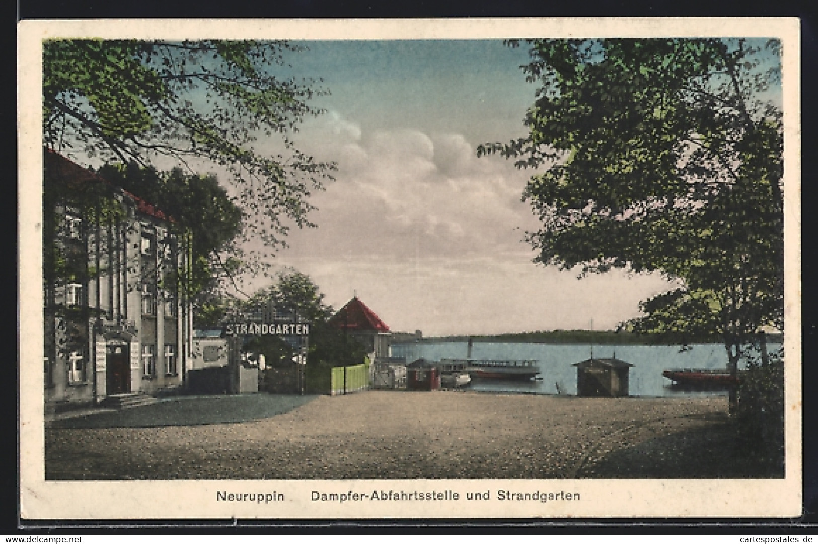 AK Neuruppin, Dampfer-Abfahrtsstelle Und Cafe Strandgarten  - Neuruppin