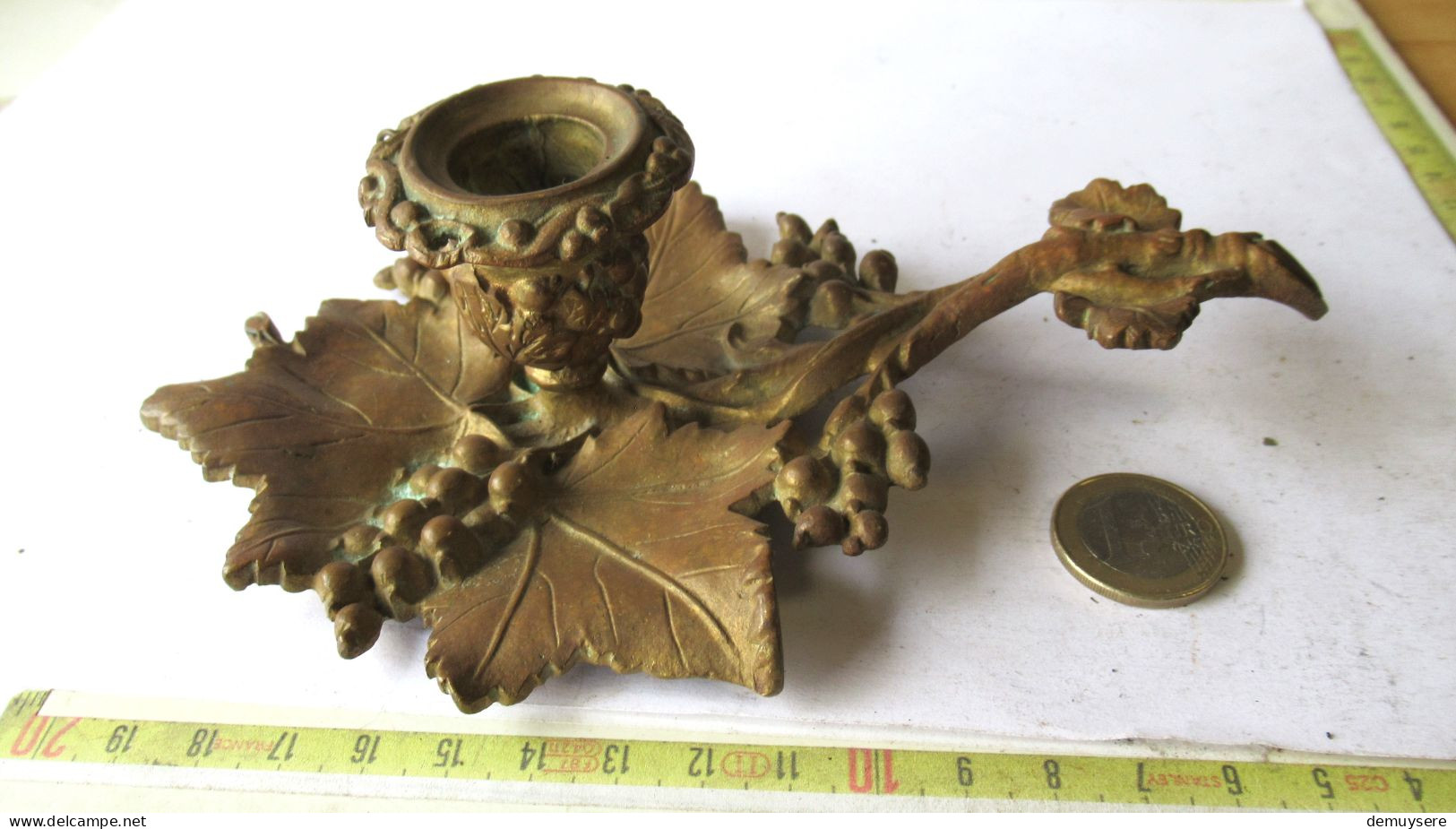 Lade 2000 - Bronzen Hand Kandelaar - Bougeoir à Main En Bronze - 252 Gram - Bronzes