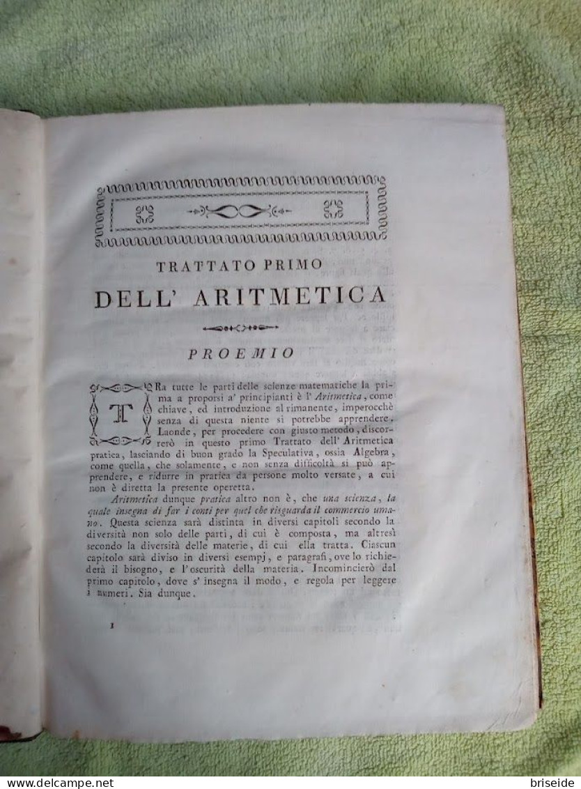 TOMO DEL 1804 PRATICHE MATEMATICHE FRANCESCANTONIO FILONZI STAMPATORI ARCANGELO SARTORI ANCONA AI NOBILI DI FABRIANO - Livres Anciens