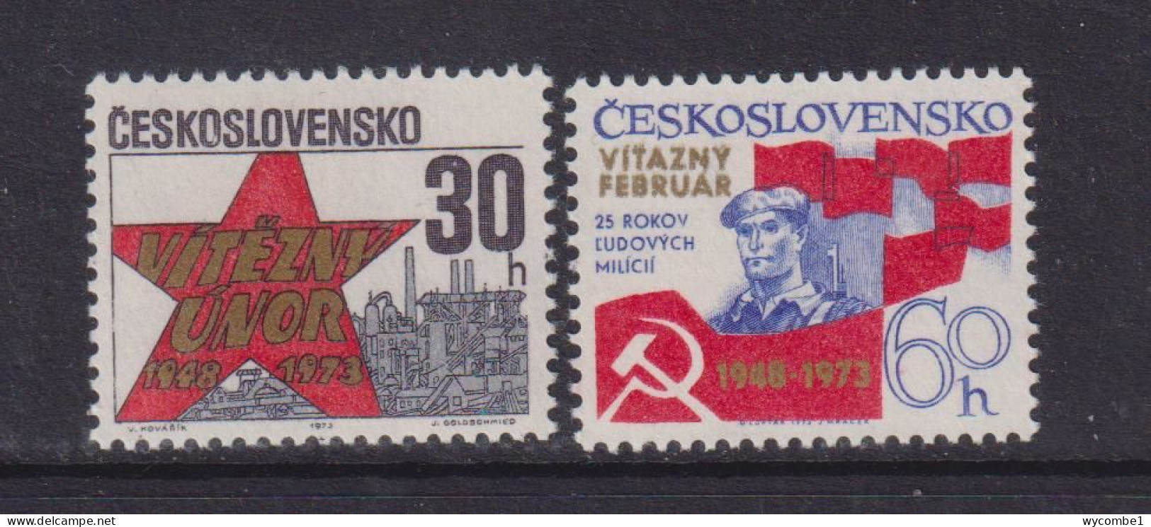 CZECHOSLOVAKIA  - 1973 Peoples Militia Set Never Hinged Mint - Unused Stamps