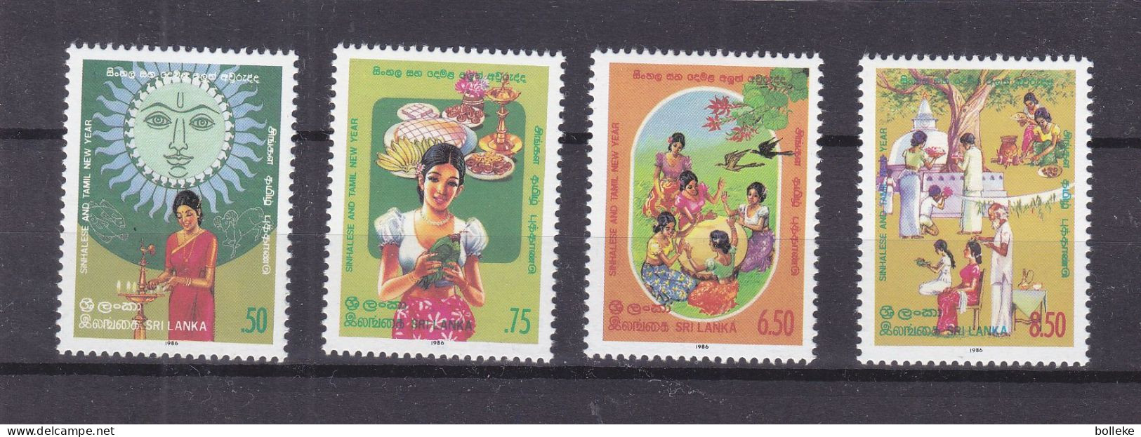 Noël 1983 - Sri Lanka - Yvert 550 / 3 ** - Valeur 3,75 Euros - St.Kitts Und Nevis ( 1983-...)