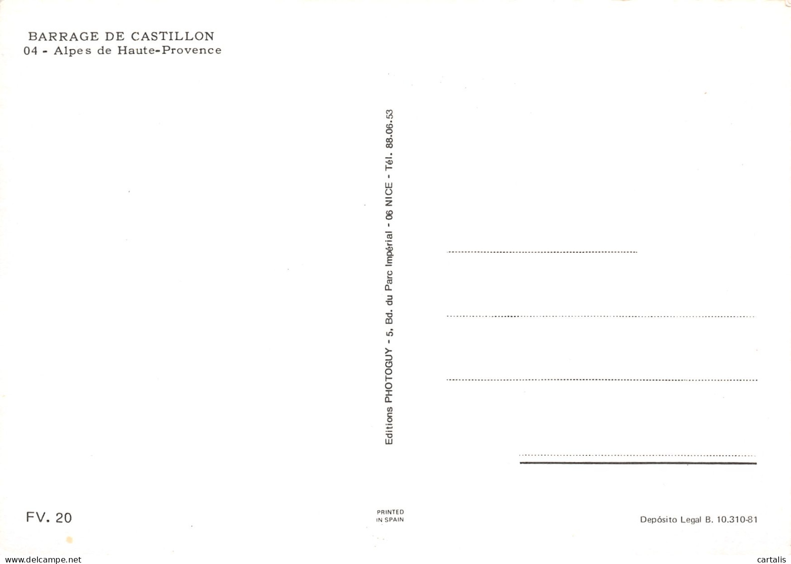 04-BARRAGE DE CASTILLON-N°3795-C/0065 - Other & Unclassified