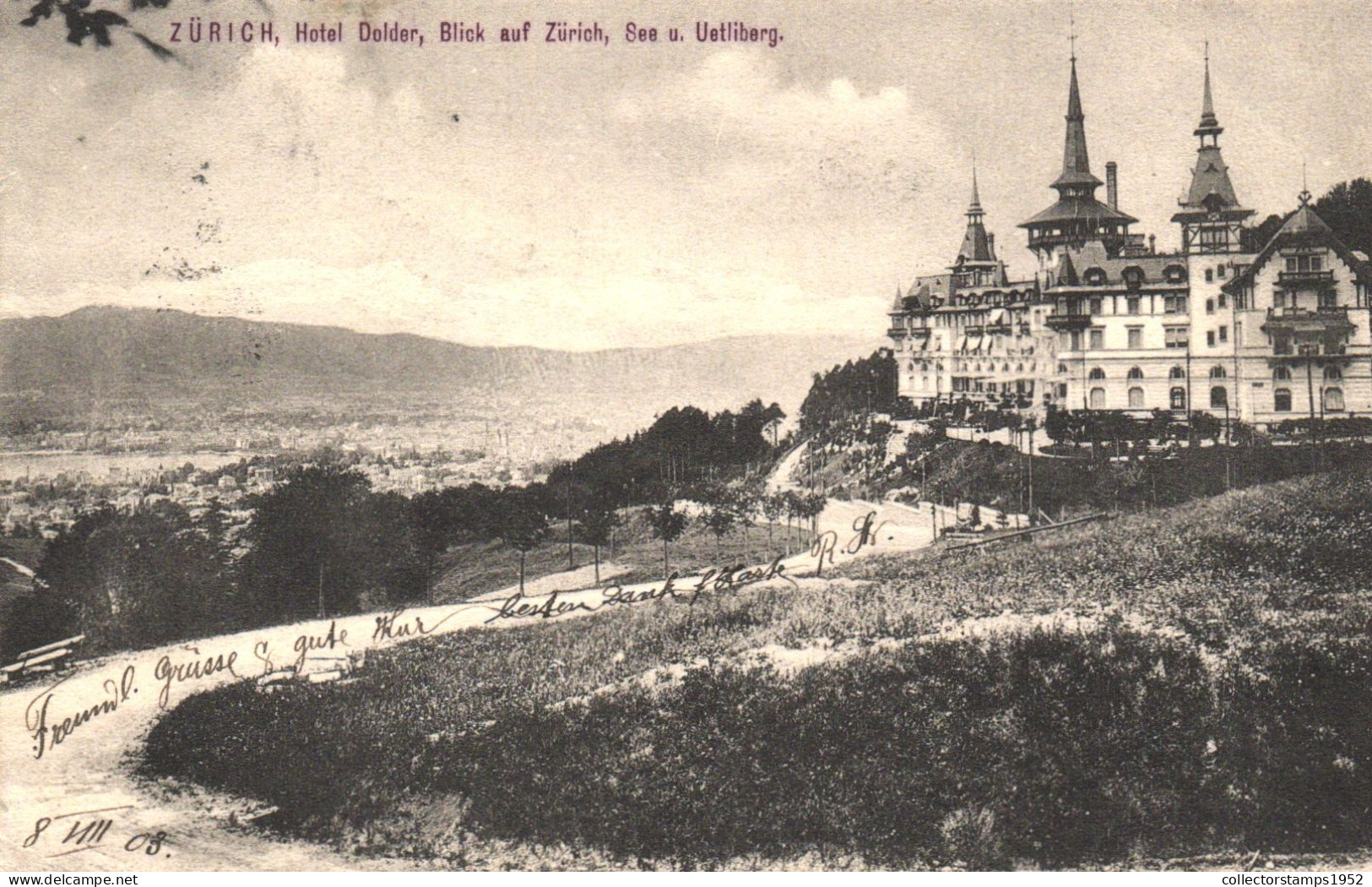 ZURICH, HOTEL, ARCHITECTURE, SWITZERLAND, POSTCARD - Zürich