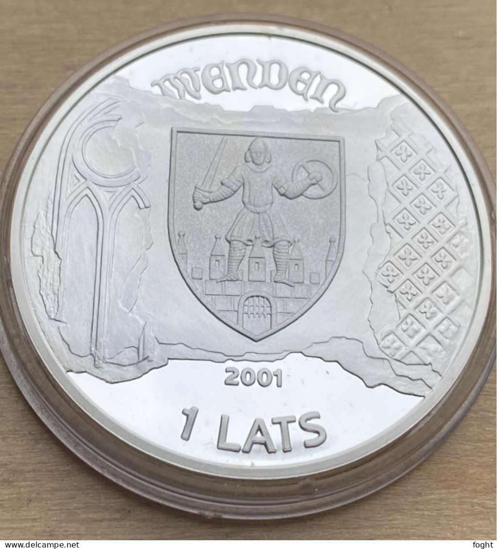 2001 Latvia  .925 Silver Coin 1 Lats,KM#49,7533 - Lettonia