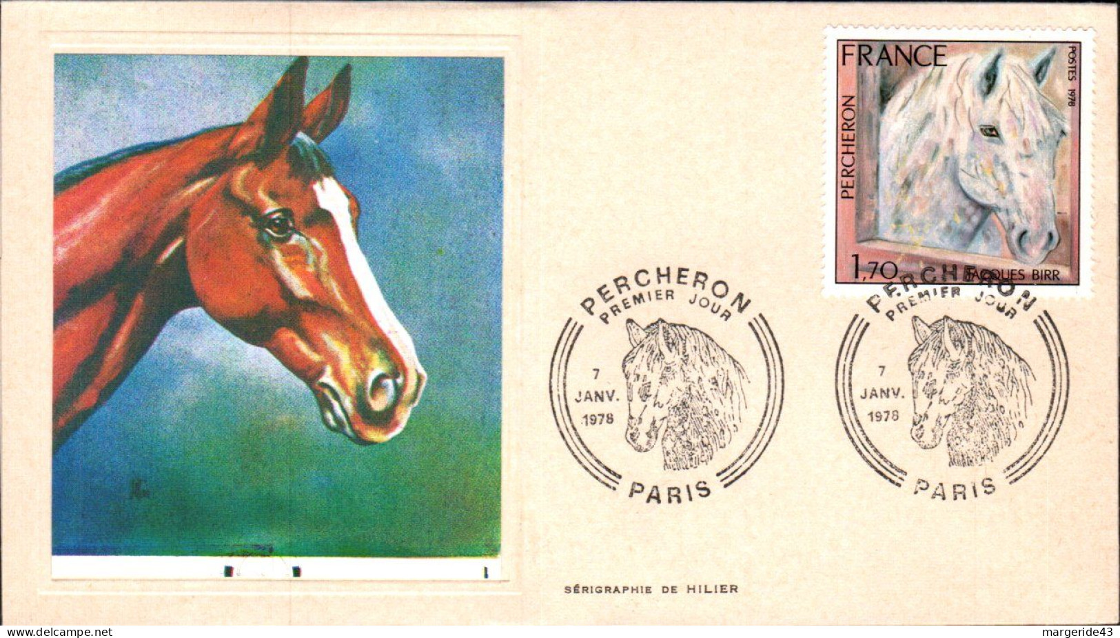 FDC 1978 CHEVAL PERCHERON - 1970-1979