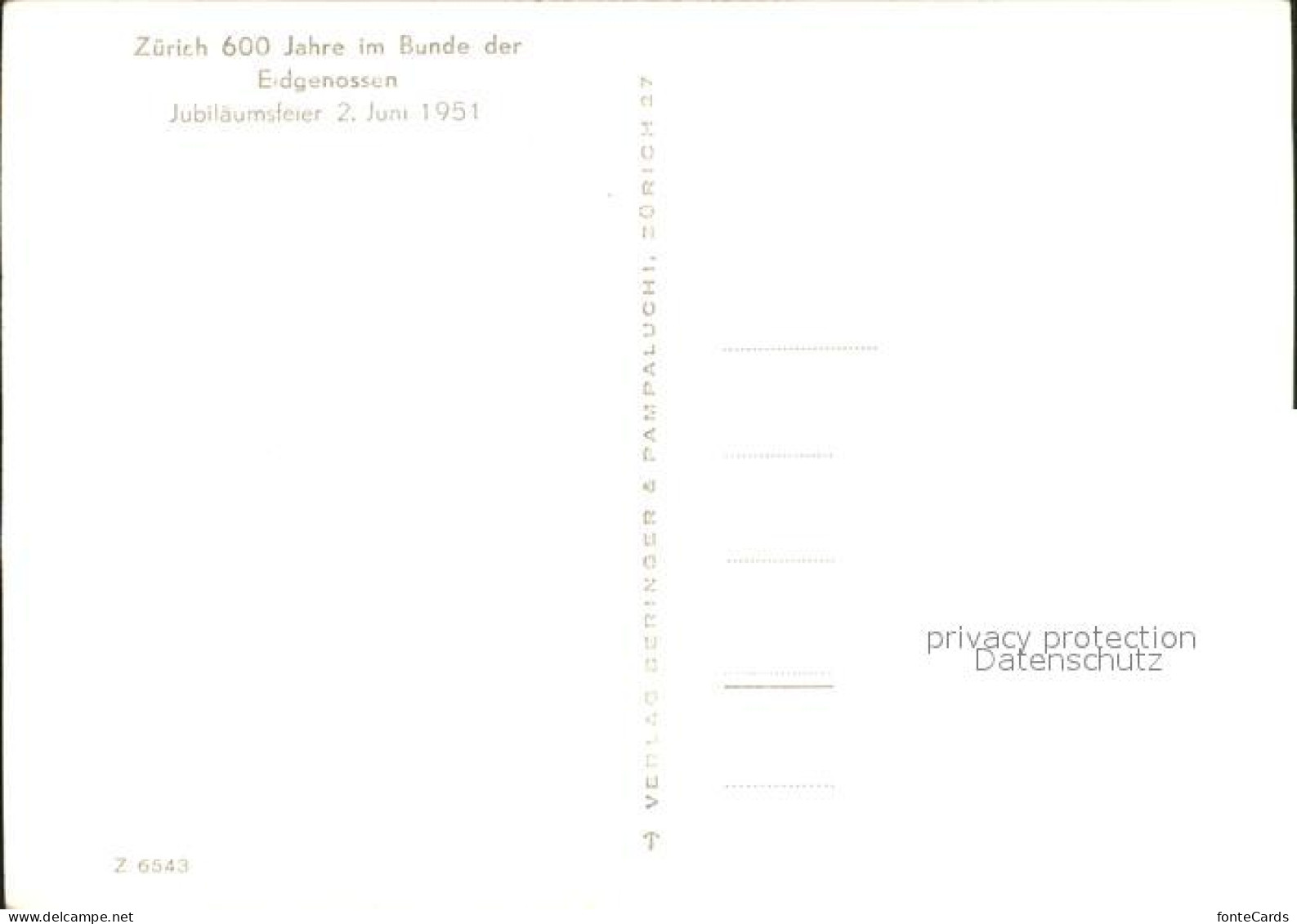 11635106 Zuerich Jubilaeumsfeier 600 Jahre Bund Der Eidgenossen Zuerich - Autres & Non Classés