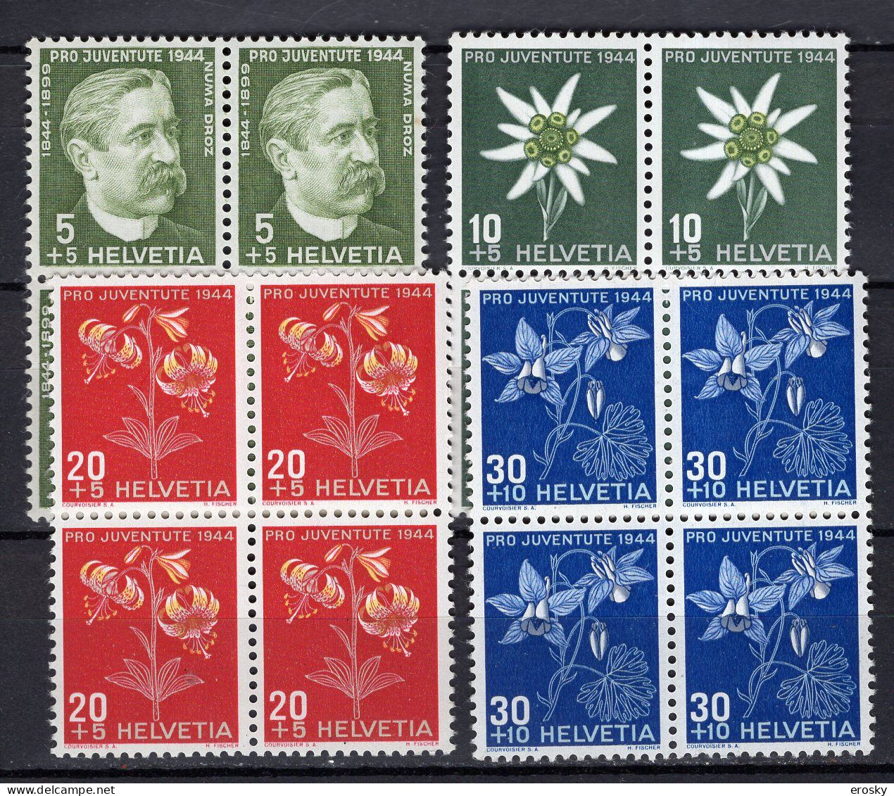 T3639 - SUISSE SWITZERLAND Yv N°399/402 ** Pro Juventute Bloc - Unused Stamps