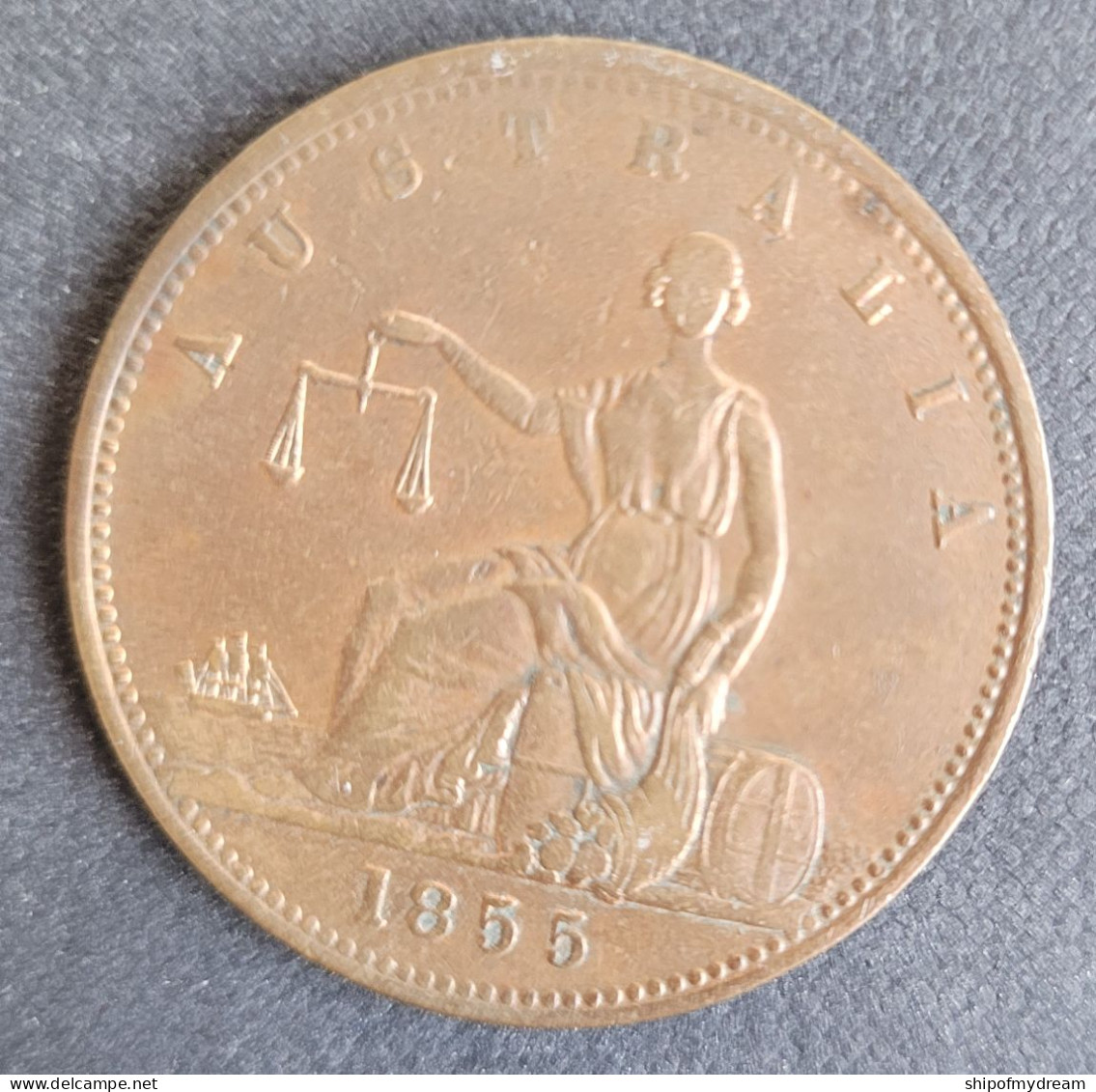 Australia Penny 1855 Tn256, A. Toogood Pitt & King St Merchant Sydney. High CV. - Token Coinage (POW)
