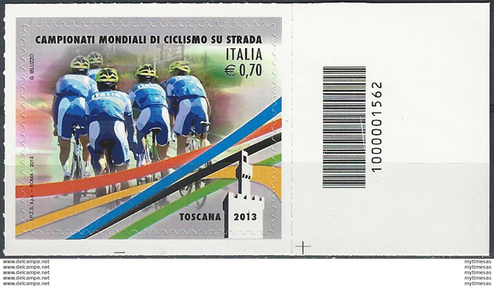 2013 Italia Ciclismo 0,70 Rosa Codice A Barre Adf Basso Unif. 3468cba - Andere & Zonder Classificatie