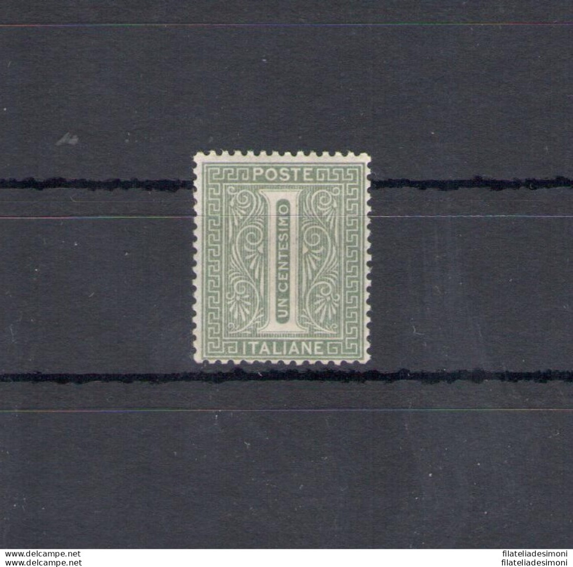 1863 Regno Di Italia , 1 Cent. Verde Grigio Chiaro , N° L14 , Tiratura De La Rue , MNH** - Certificato Storico Giulio B - Sonstige & Ohne Zuordnung