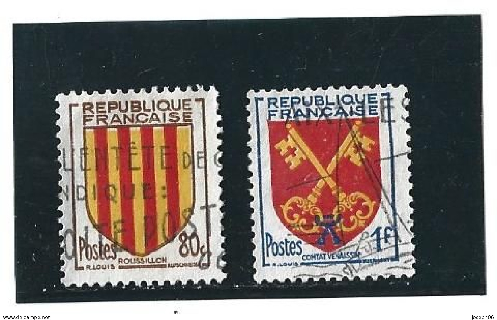FRANCE    1955  Y.T. N° 1044  à  1047  Incomplet  Oblitéré - 1941-66 Coat Of Arms And Heraldry