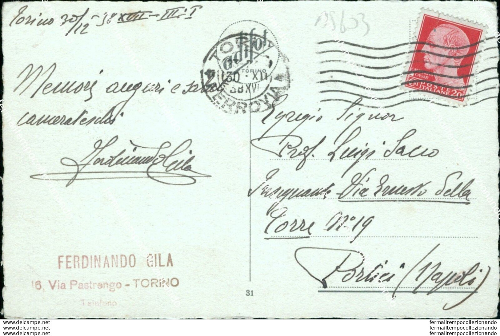 As603 Cartolina Torino + Erinofilo Ricordate Non Dimenticate 1938 - Otros & Sin Clasificación