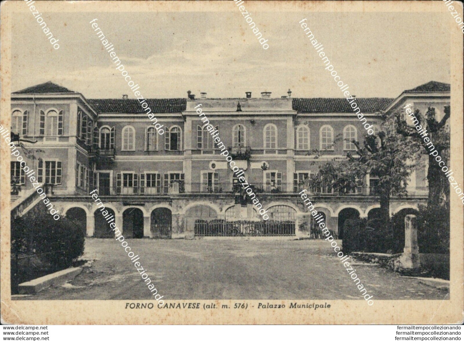 As565 Cartolina Forno Canavese Palazzo Municipale Provincia Di Torino - Andere & Zonder Classificatie