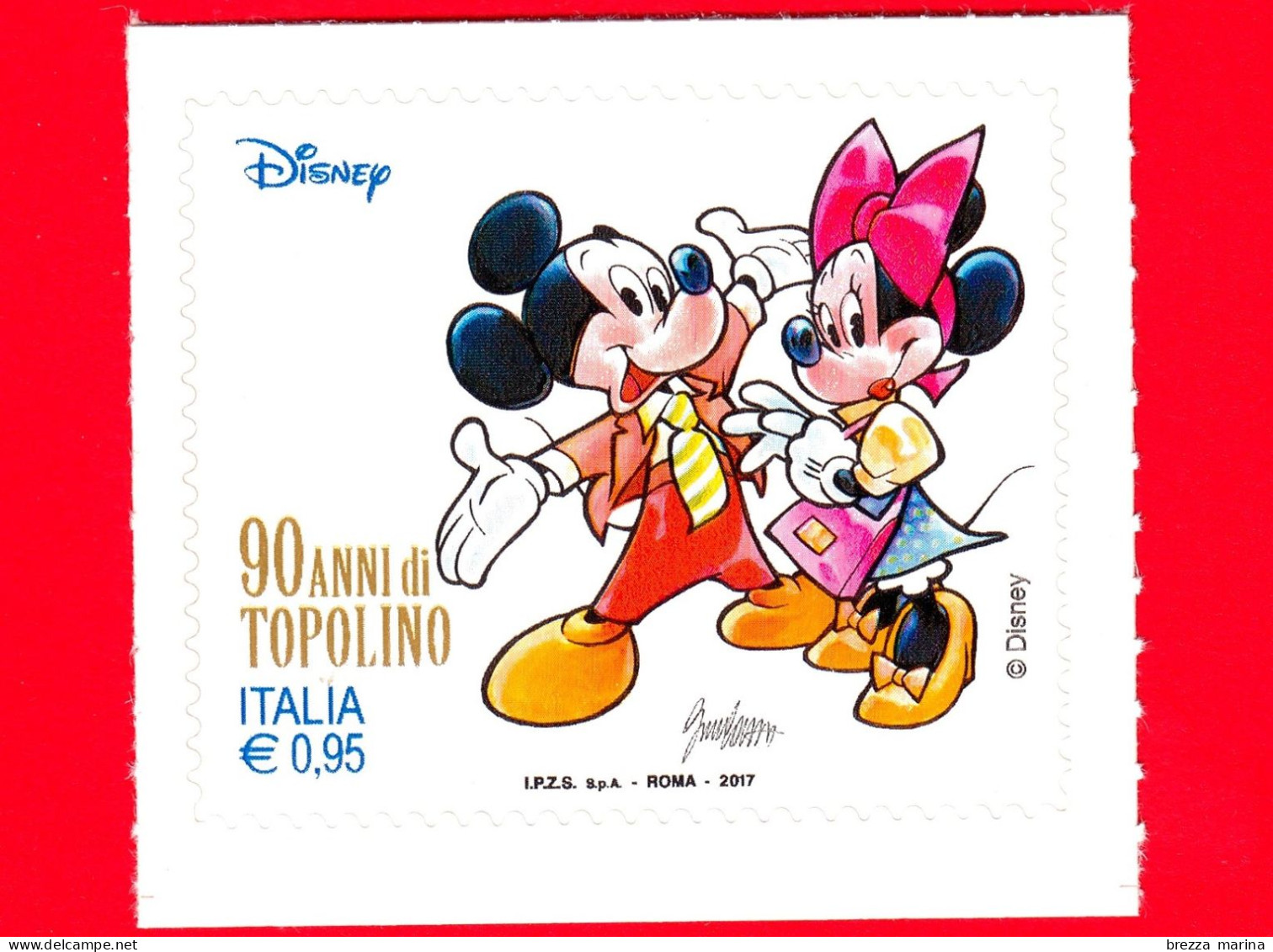 Nuovo - MNH - ITALIA - 2017 - 90 Anni Di Topolino - Fumetti - Disney - Topolino E Minni - Da BF - 0,95 - 2011-20: Nieuw/plakker