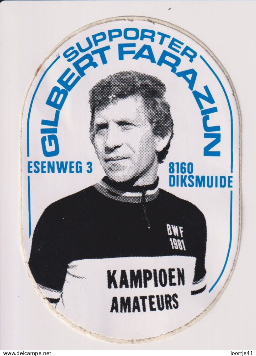 Sticker Zelfklever Sport Wielrenner Coureur Gilbert Farazijn - Diksmuide - Kampioen 1981 - Andere & Zonder Classificatie