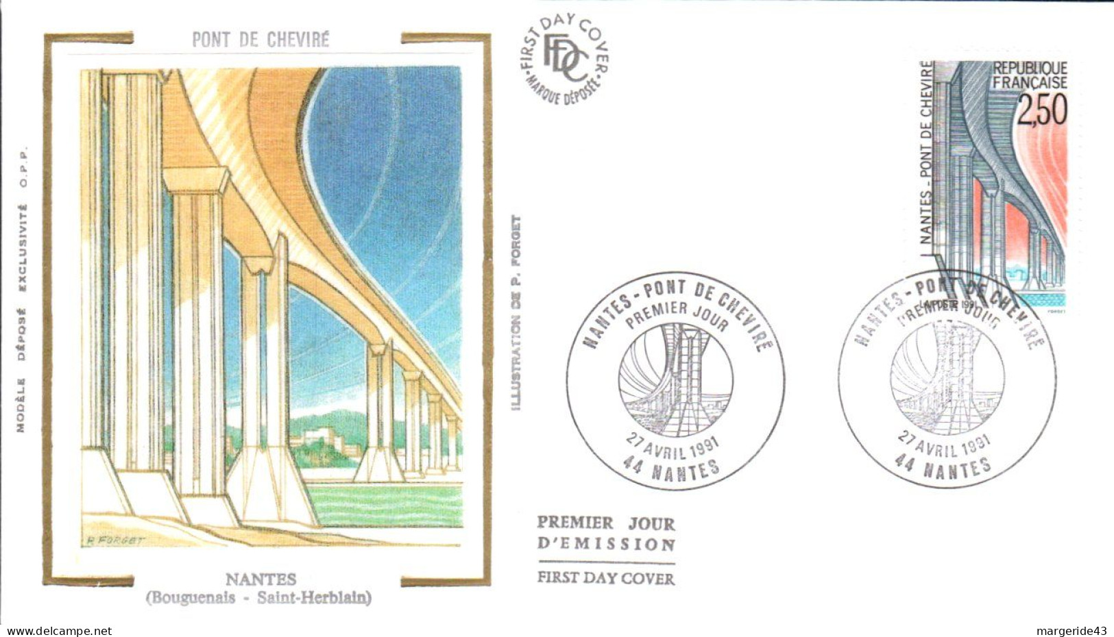 FDC 1991 PONT DE CHEVIRE - 1990-1999