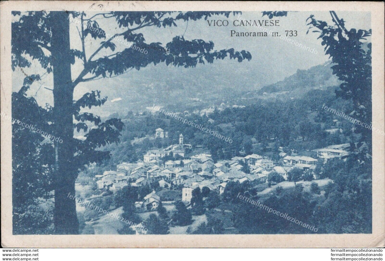 Ar270 Cartolina Vico Canavese Panorama Provincia Di Torino - Sonstige & Ohne Zuordnung