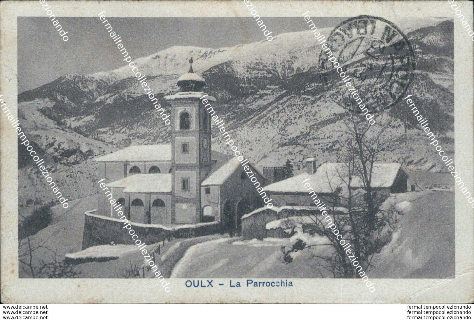 Bg108 Cartolina Oulx La Parrocchia Provincia Di Torino - Sonstige & Ohne Zuordnung