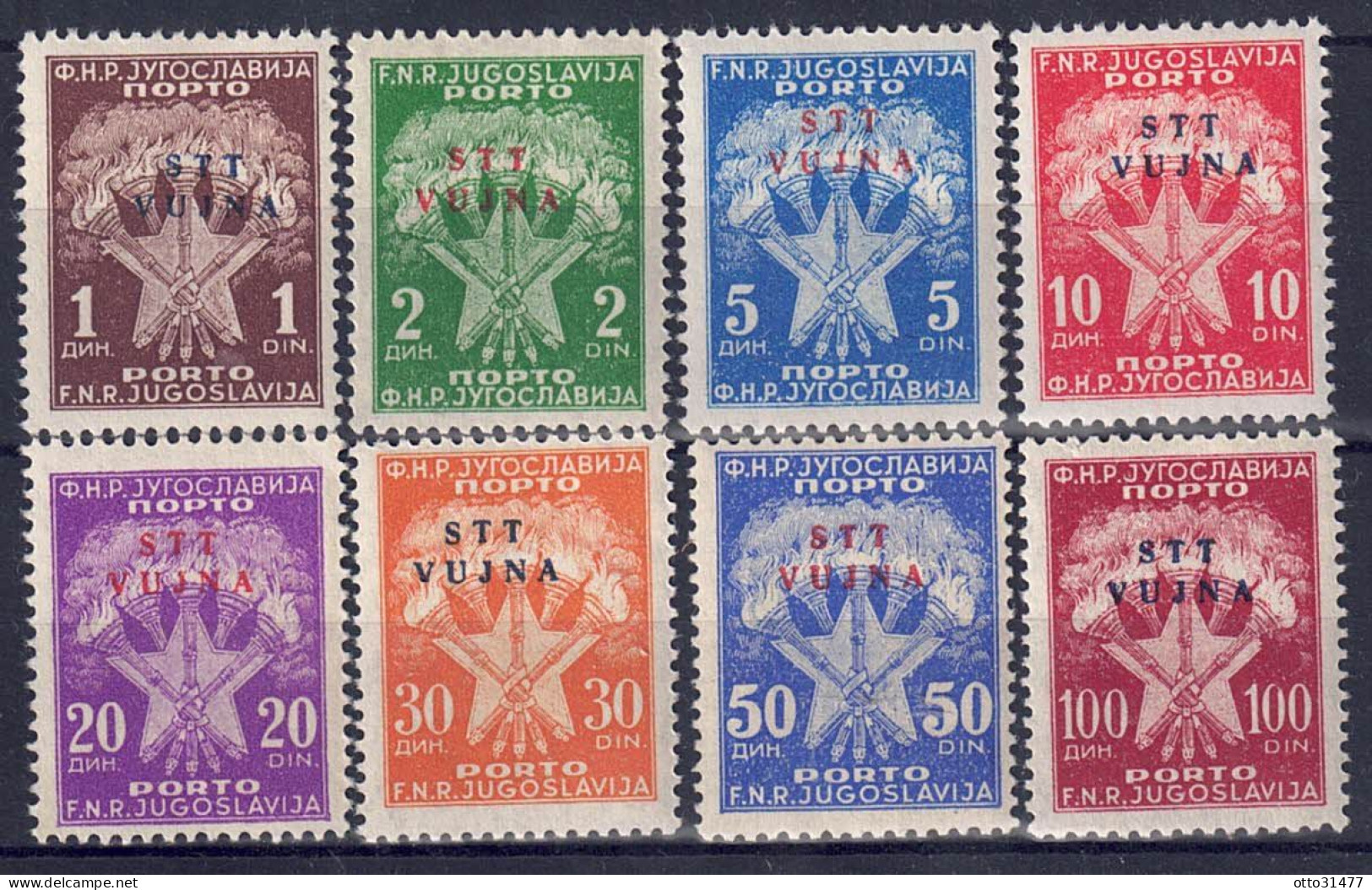 Italien / Triest Zone B - 1952 - Porto, Nr. 11 - 18, Postfrisch ** / MNH - Neufs