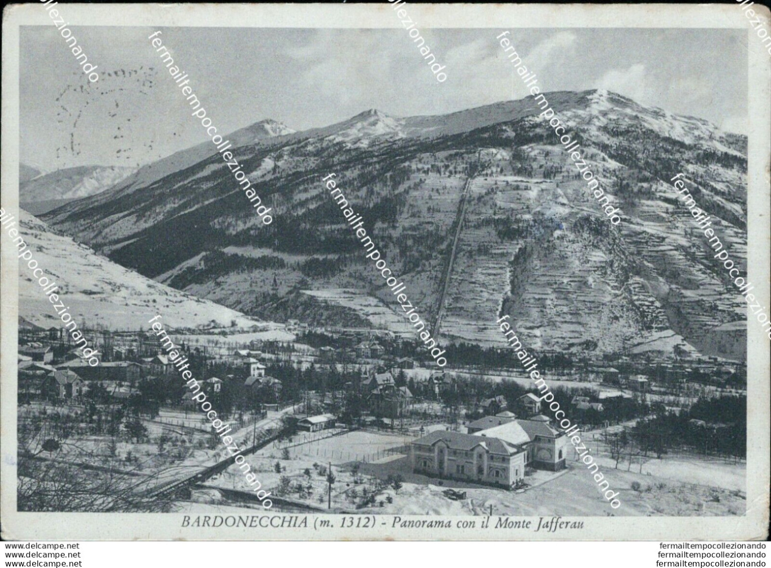 B761 Cartolina Bardonecchia Panorama Con Il Monte Jafferan Provincia Di Torino - Altri & Non Classificati