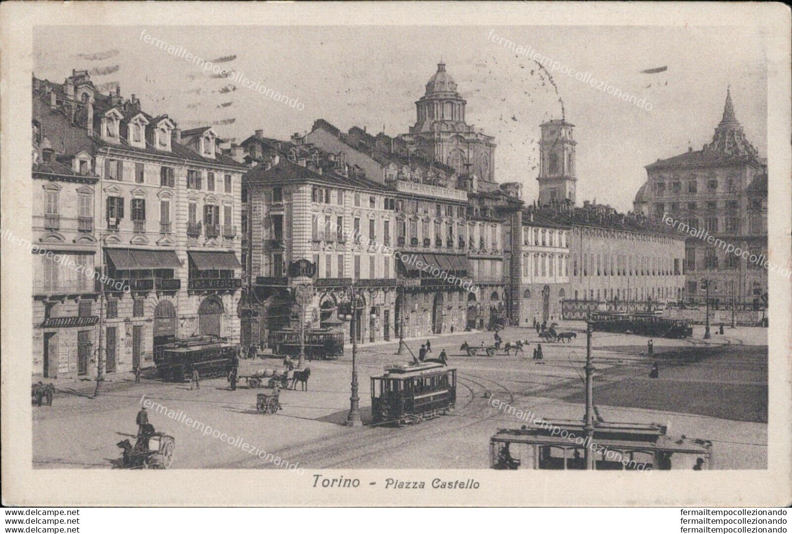 Ar413 Cartolina Torino Citta' Piazza Castello 1942 - Sonstige & Ohne Zuordnung