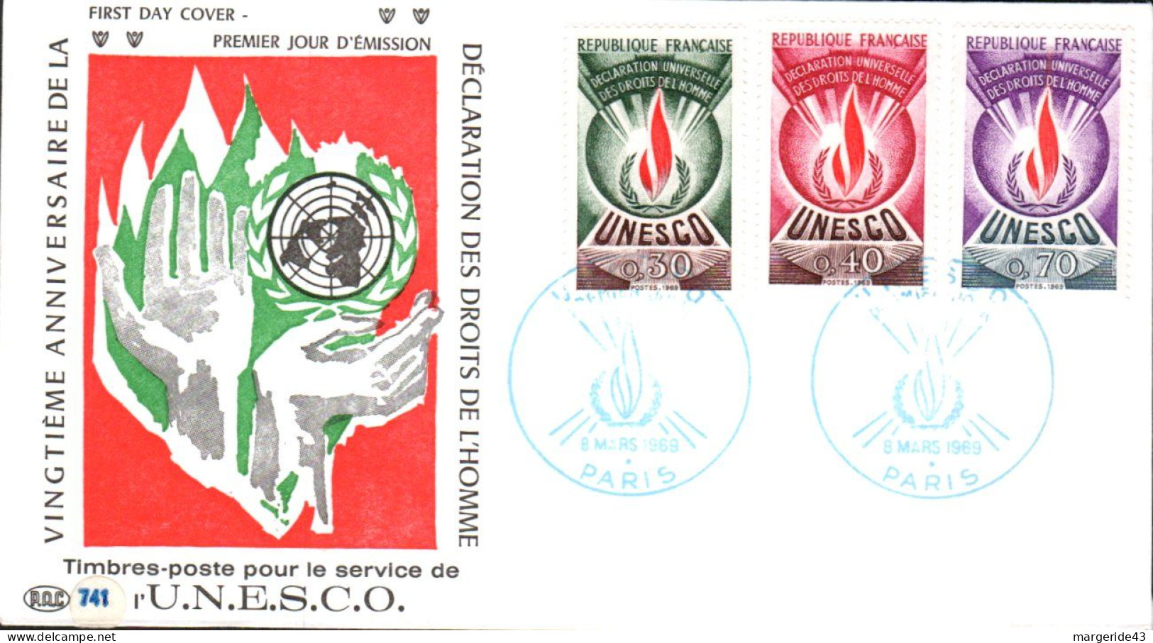 FDC 1969 UNESCO - 1960-1969