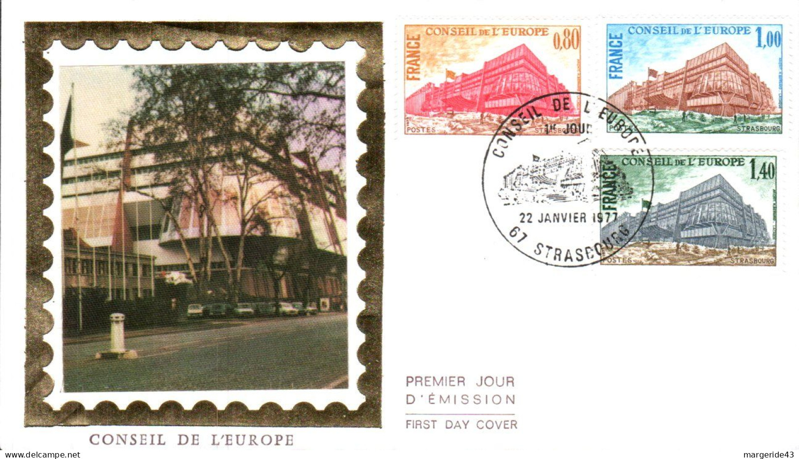 FDC 1977 CONSEIL DE L'EUROPE - 1970-1979