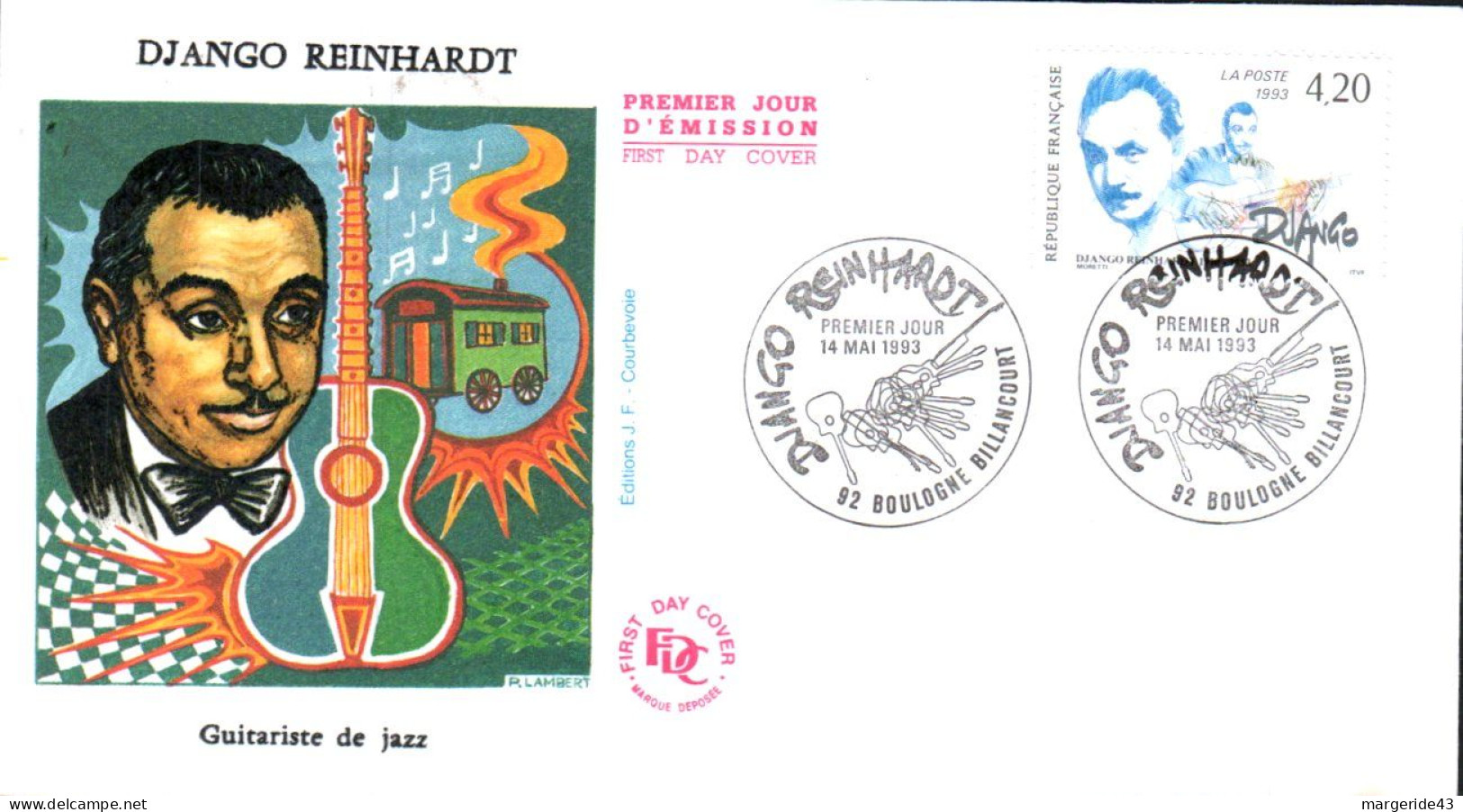 FDC 1993 DJANGO REINHARD - 1990-1999