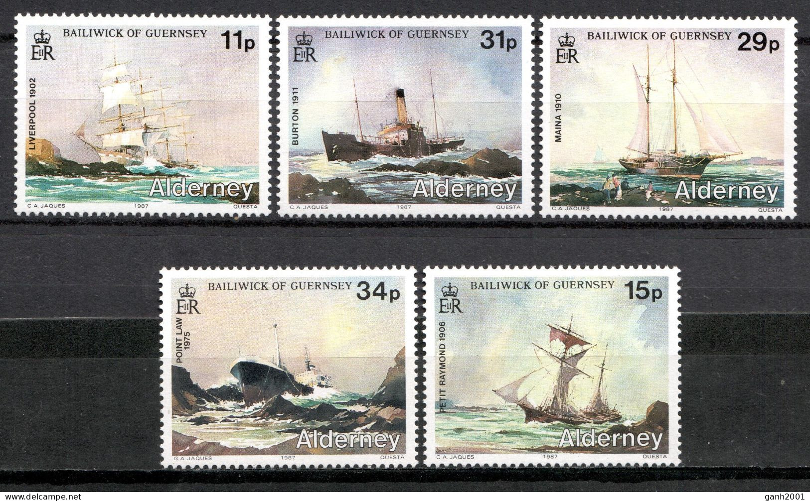 Alderney 1987 / Ships MNH Barcos Schiffe Bateaux / Mn25  34-7 - Ships