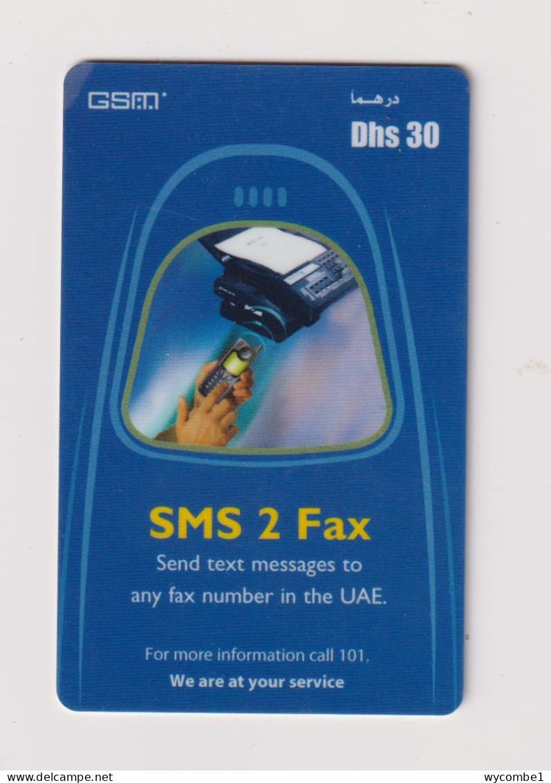 UNITED ARAB EMIRATES - SMS 2 Fax Remote Phonecard - Ver. Arab. Emirate