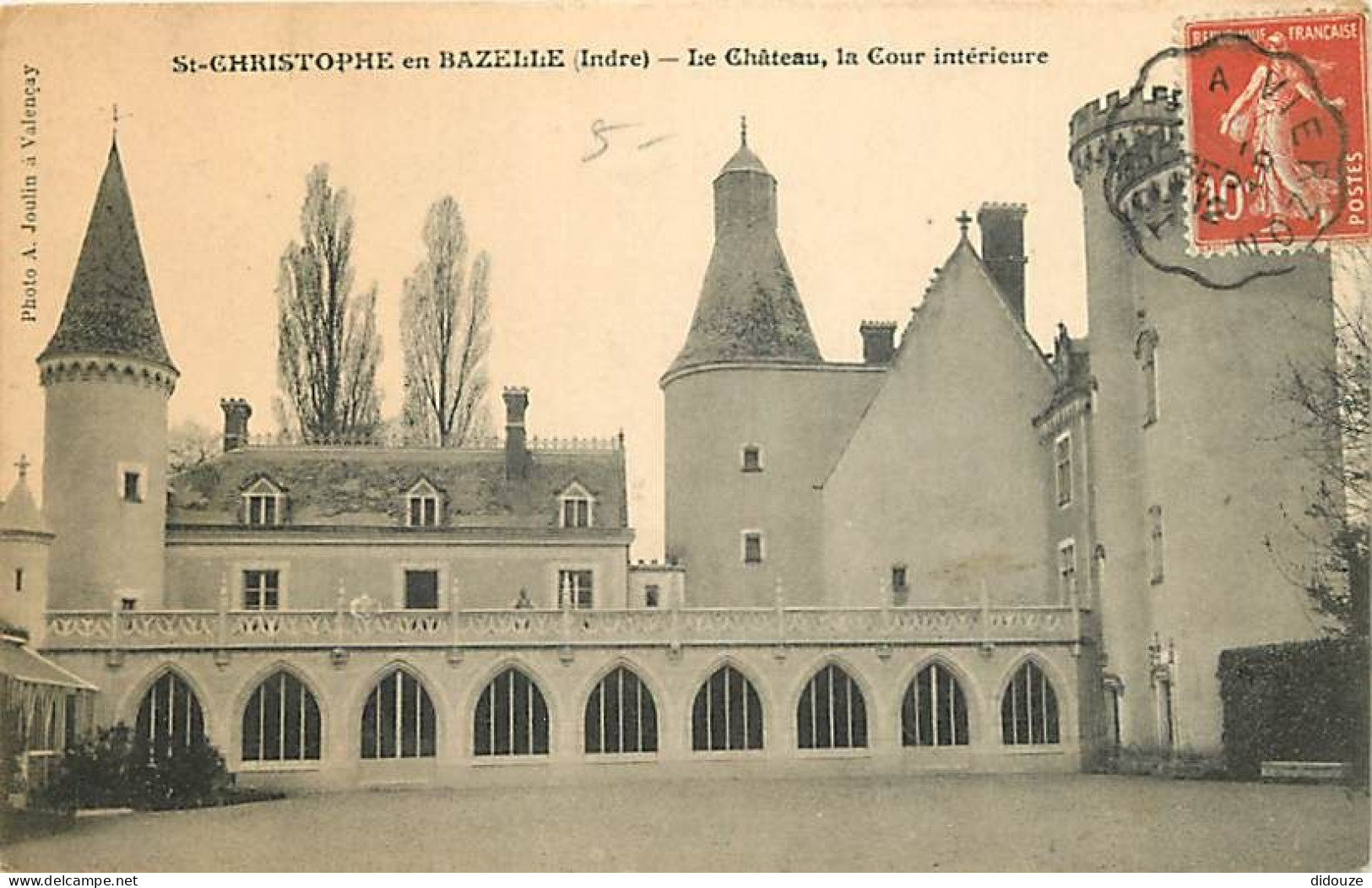 36 - Saint Christophe En Bazelle - Le Château - La Cour Intérieure - Oblitération Ronde De 1912 - CPA - Voir Scans Recto - Otros & Sin Clasificación