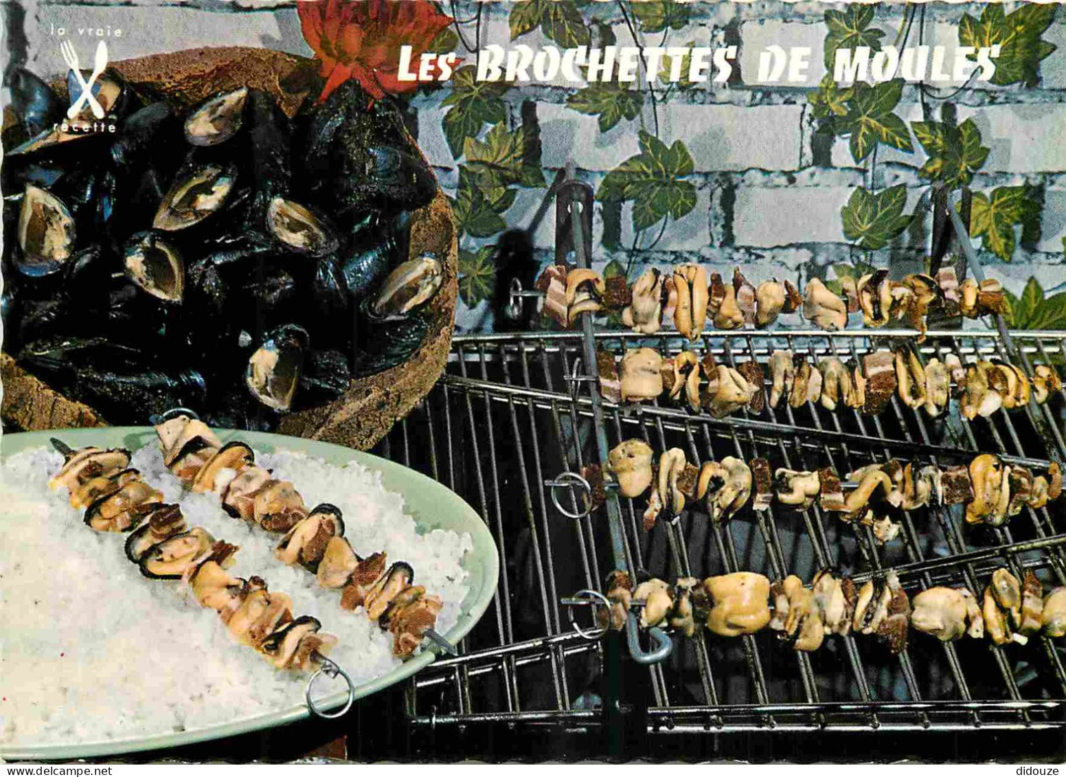 Recettes De Cuisine - Brochettes De Moules - Gastronomie - Carte Dentelée - CPM - Carte Neuve - Voir Scans Recto-Verso - Recipes (cooking)