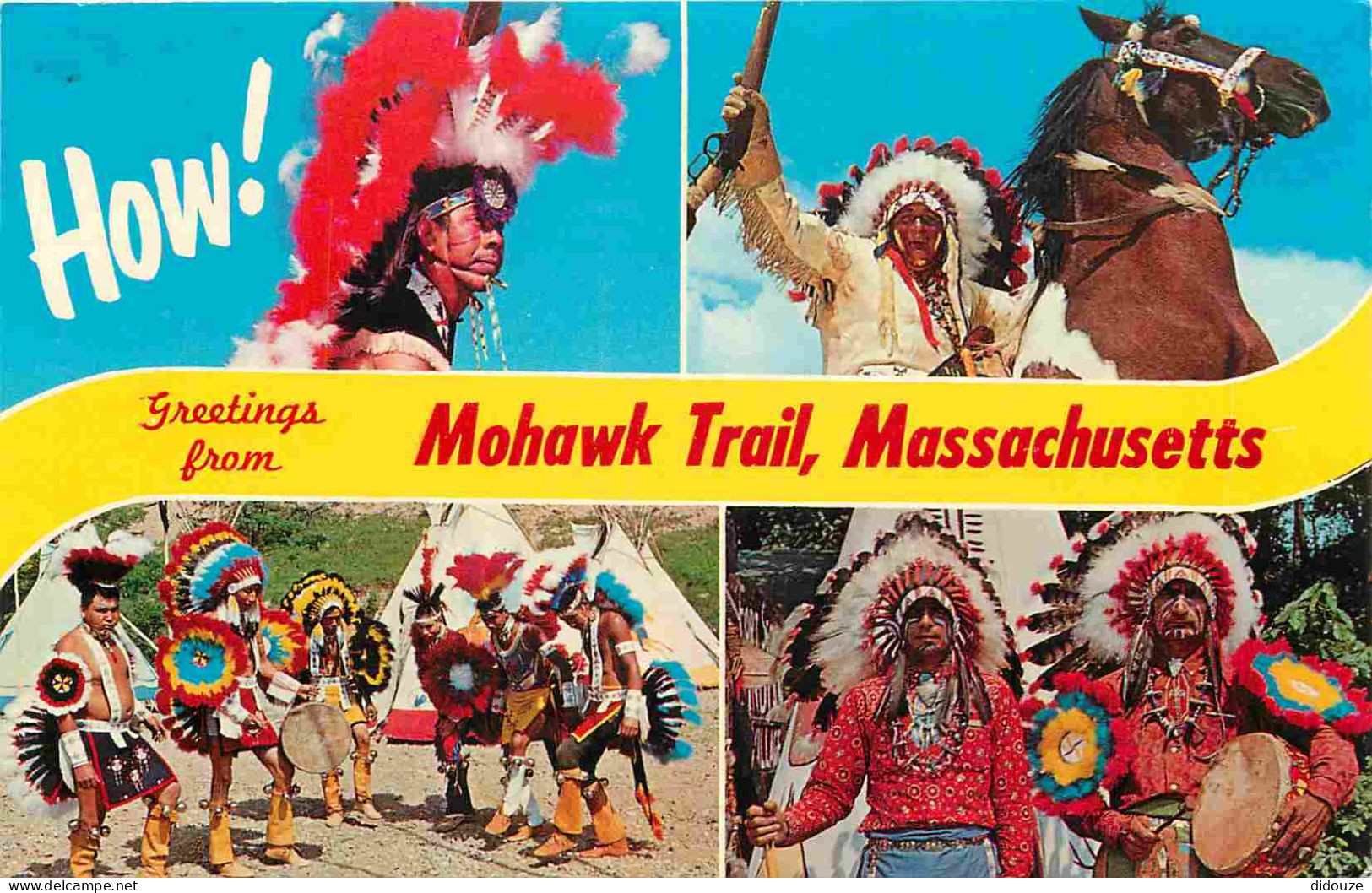 Indiens - Mohawk Trail - Massachussetts - Multivues - CPM Format CPA - Voir Scans Recto-Verso - Native Americans