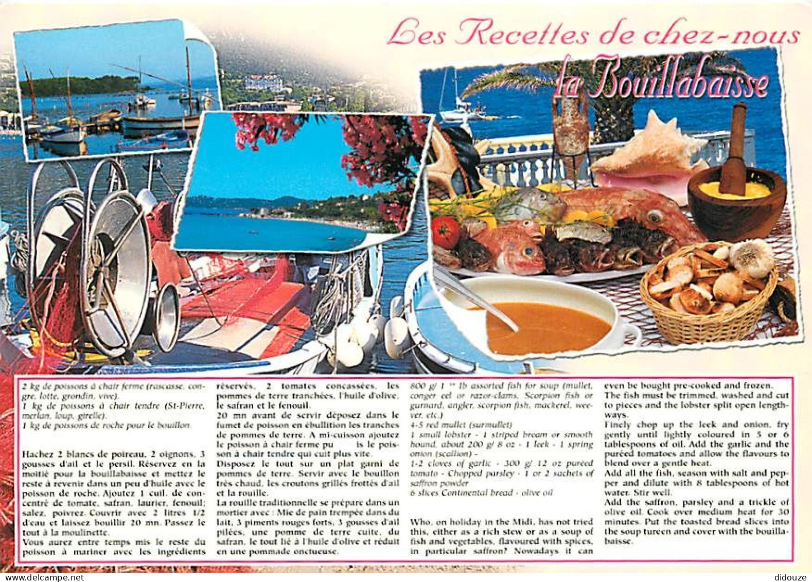 Recettes De Cuisine - Bouillabaisse - Carte Neuve - Gastronomie - CPM - Voir Scans Recto-Verso - Recipes (cooking)
