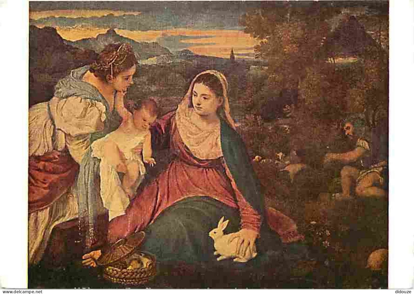 Art - Peinture Religieuse - Vecelli Tiziano Dit Le Titien - La Vierge Au Lapin - Musée Du Louvre - Carte Neuve - CPM - V - Pinturas, Vidrieras Y Estatuas