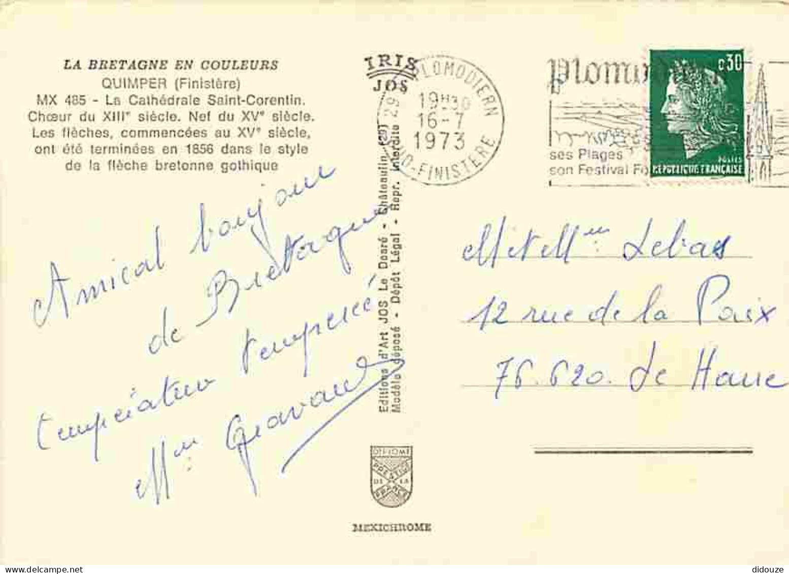 29 - Quimper - Multivues - Flamme Postale - Voir Scans Recto Verso  - Quimper