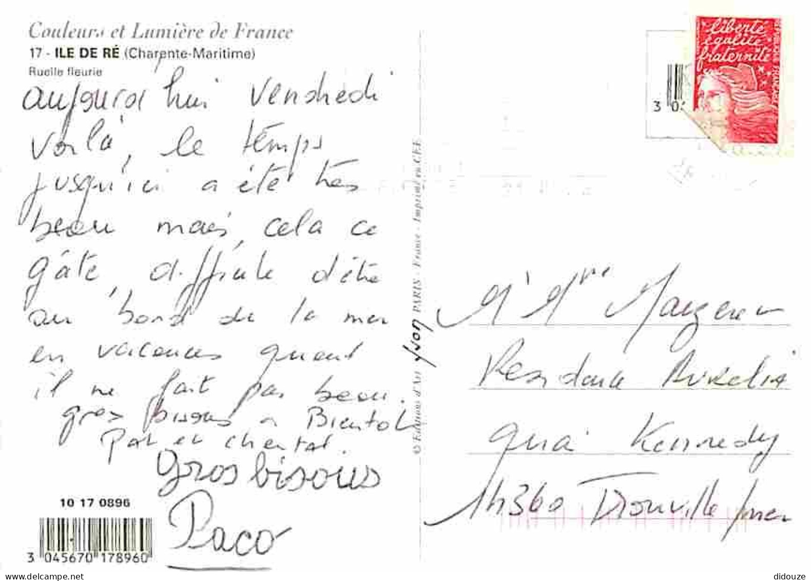 17 - Ile De Ré - Ruelle Fleurie - Fleurs - Flamme Postale - CPM - Voir Scans Recto-Verso - Ile De Ré