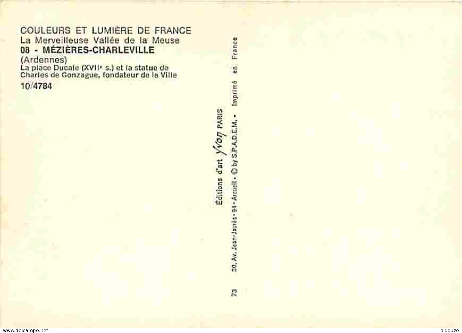 08 - Charleville Mézières - La Place Ducale Et La Statue De Charles De Gonzague - Automobiles - Carte Neuve - Carte Neuv - Charleville