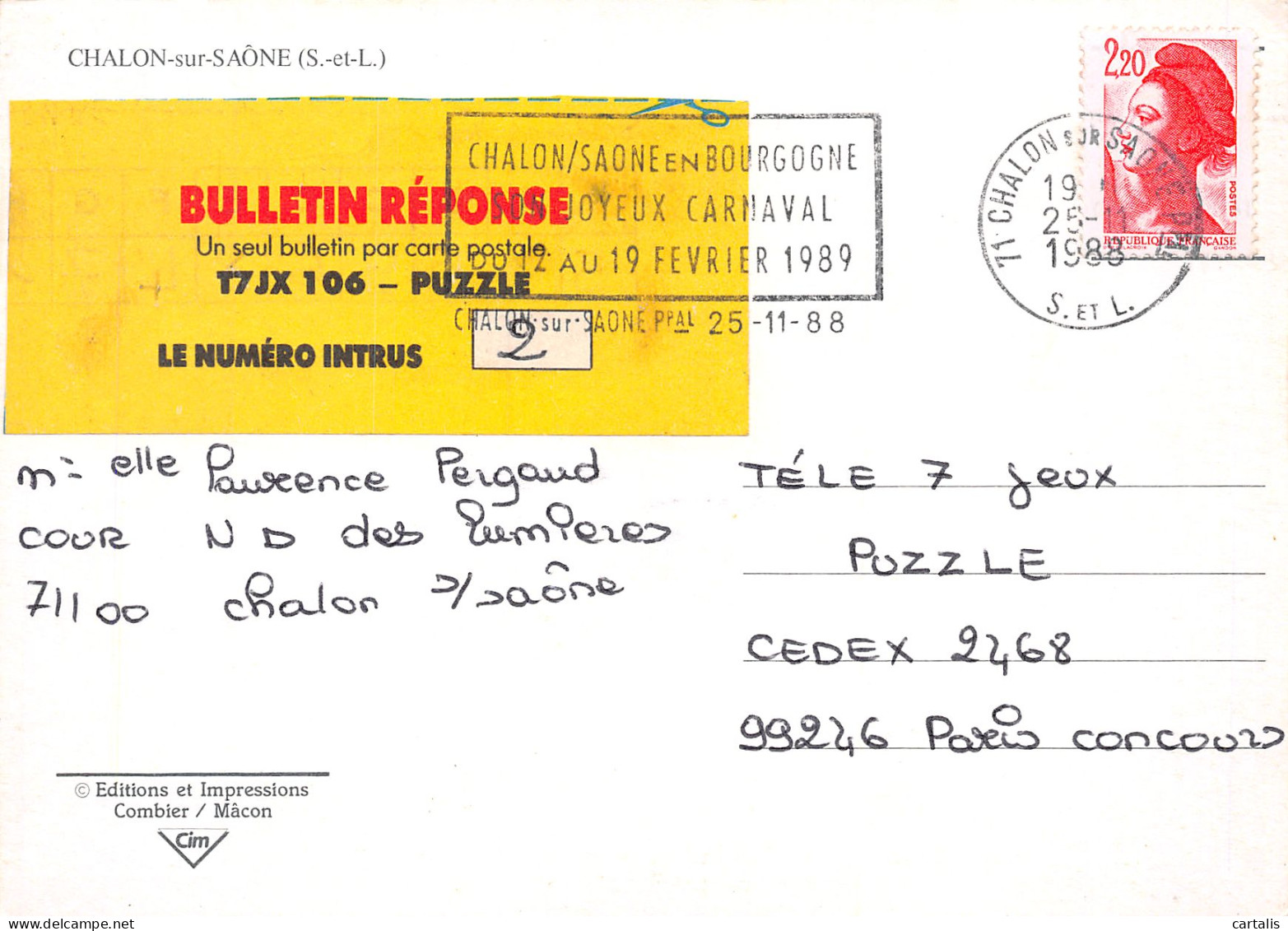 71-CHALON SUR SAONE-N°3805-B/0089 - Chalon Sur Saone